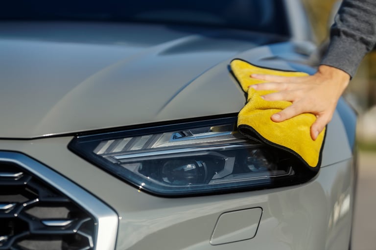 Clean luxury car exterior detail wash